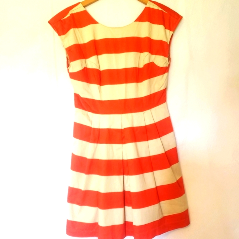 Forever 21 Striped Orange and Cream Dress Medium